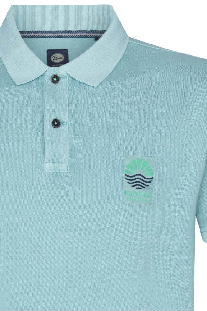 POLO MET RIBKRAAG M 1050 POL922 6169 AQUA GREEN